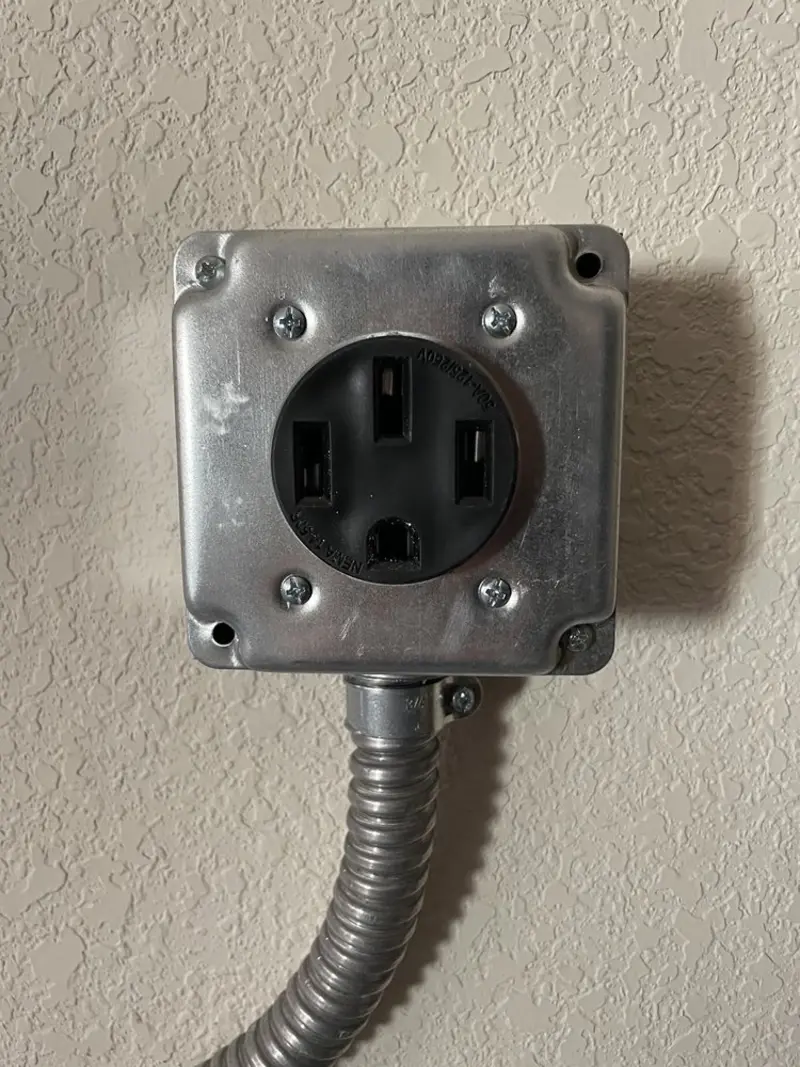 NEMA 14-50 outlet installed for Smart Home Electrical in Mokena